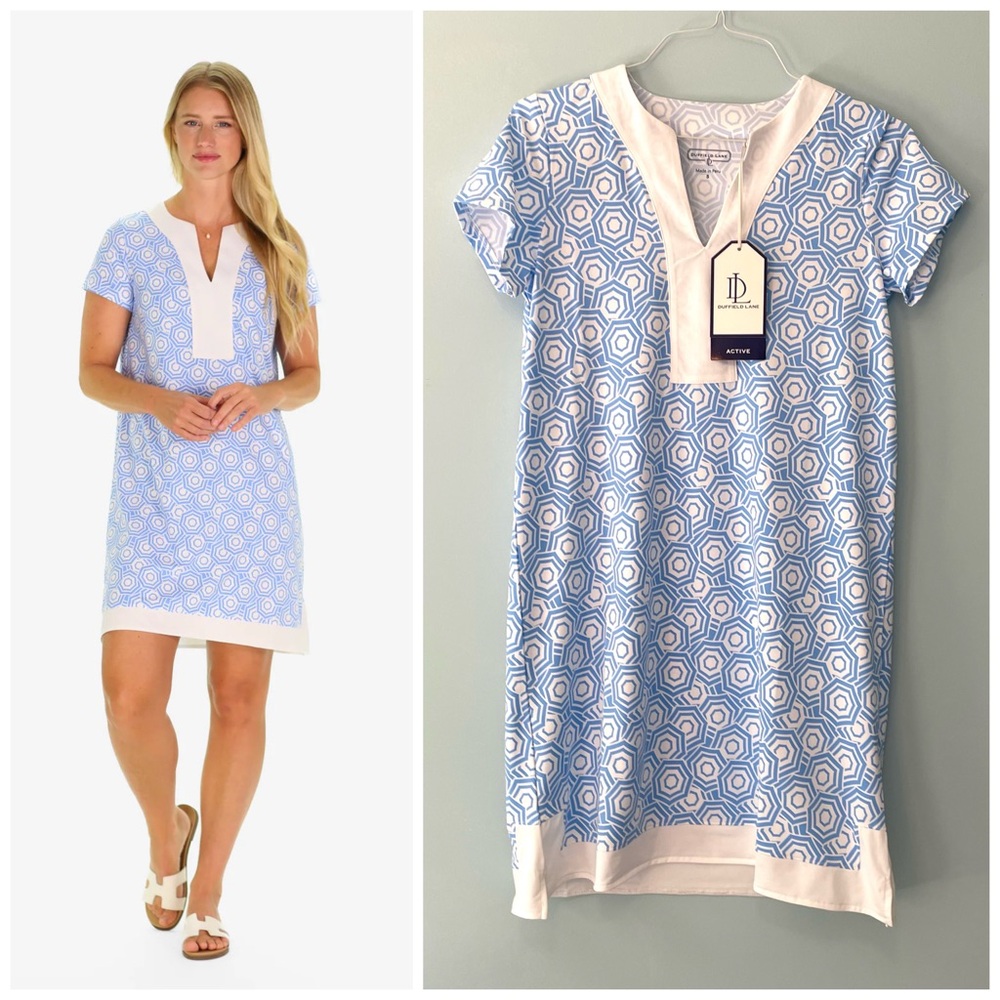 DUFFIELD LANE Active Shortie Kai Dress in Umbrella Sky
